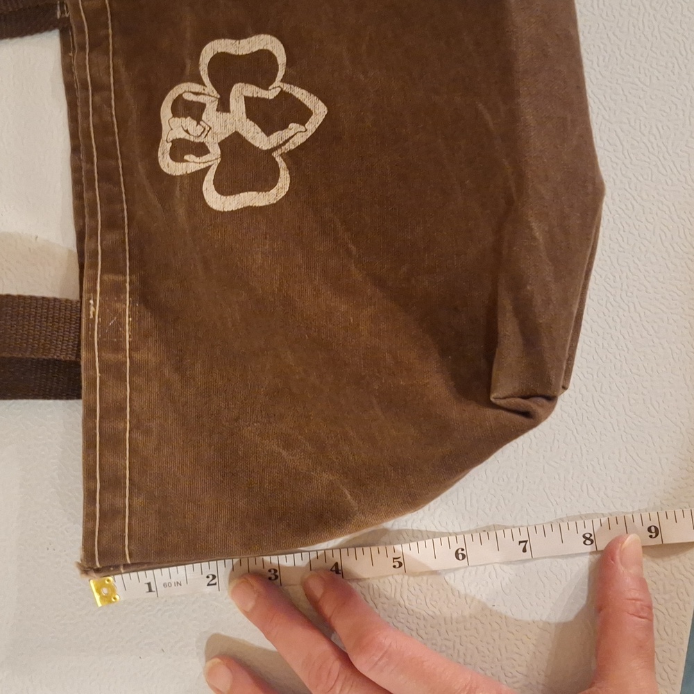Vintage 80s 90s Brownie Girls Brown Canvas Mini Tote Bag Girl Scouts Of America - Picture 10 of 12